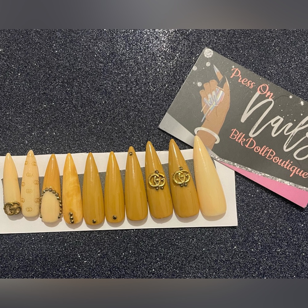 Gold Press-On Nails